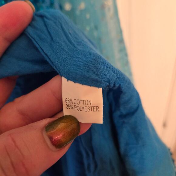 Girl's Sz Medium BI BEI BEINIU Turquoise Blue Rhinestone Elsa Gown W/ Train - Picture 9 of 11